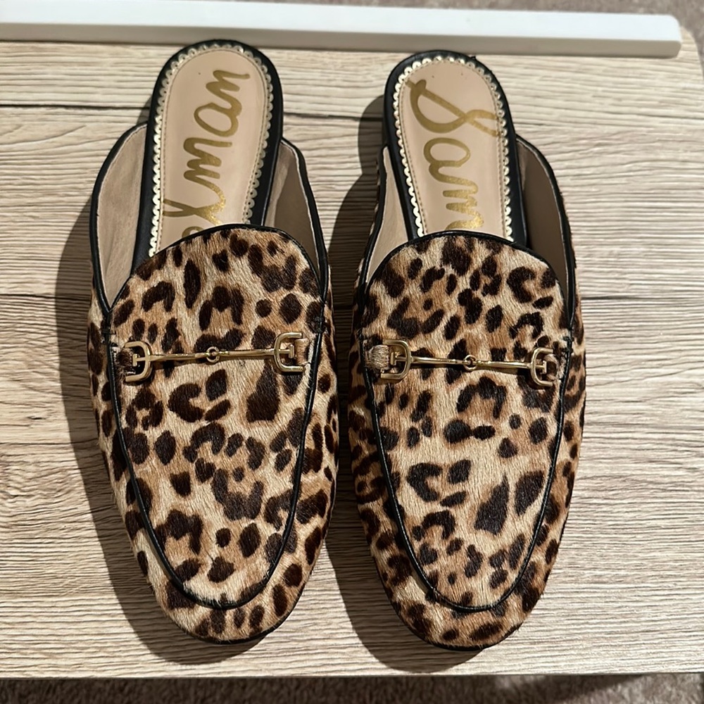 Sam Edelman leopard Linnie mule loafers